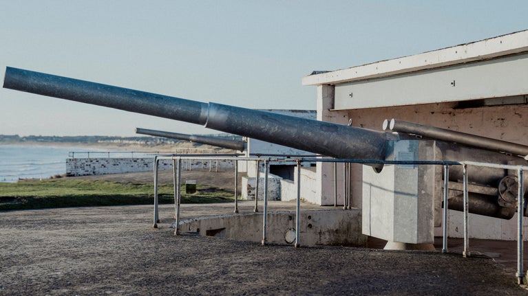 Blyth battery on the wider estate walk from Seaton Delaval Hall Northumberland
